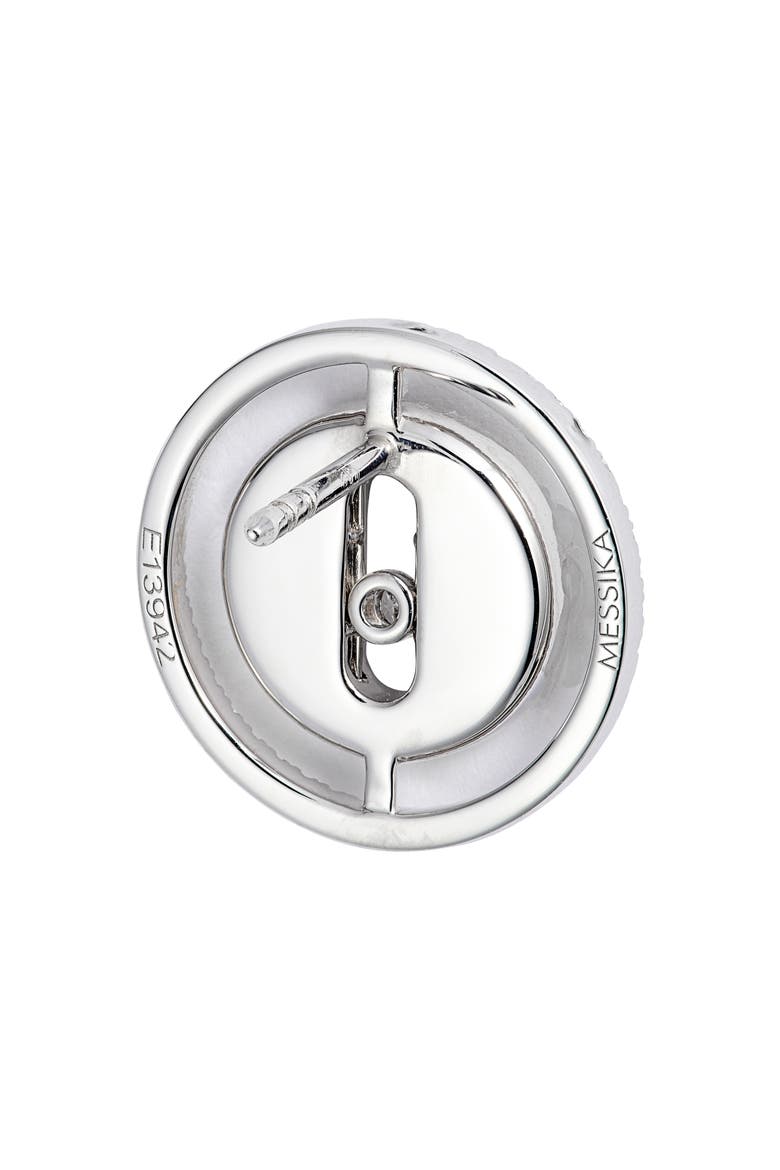 Lucky Move Diamond Pavé Button Earrings, Alternate, color, WHITE GOLD