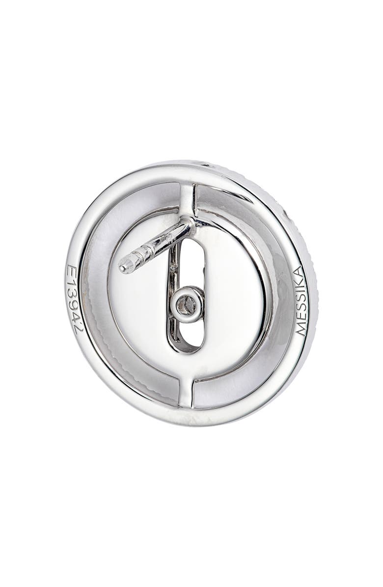 Messika Lucky Move Diamond Pavé Button Earrings, Alternate, color, White Gold