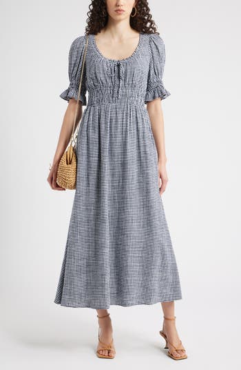 Chelsea28 Gingham Smocked Waist Maxi Dress | Nordstrom