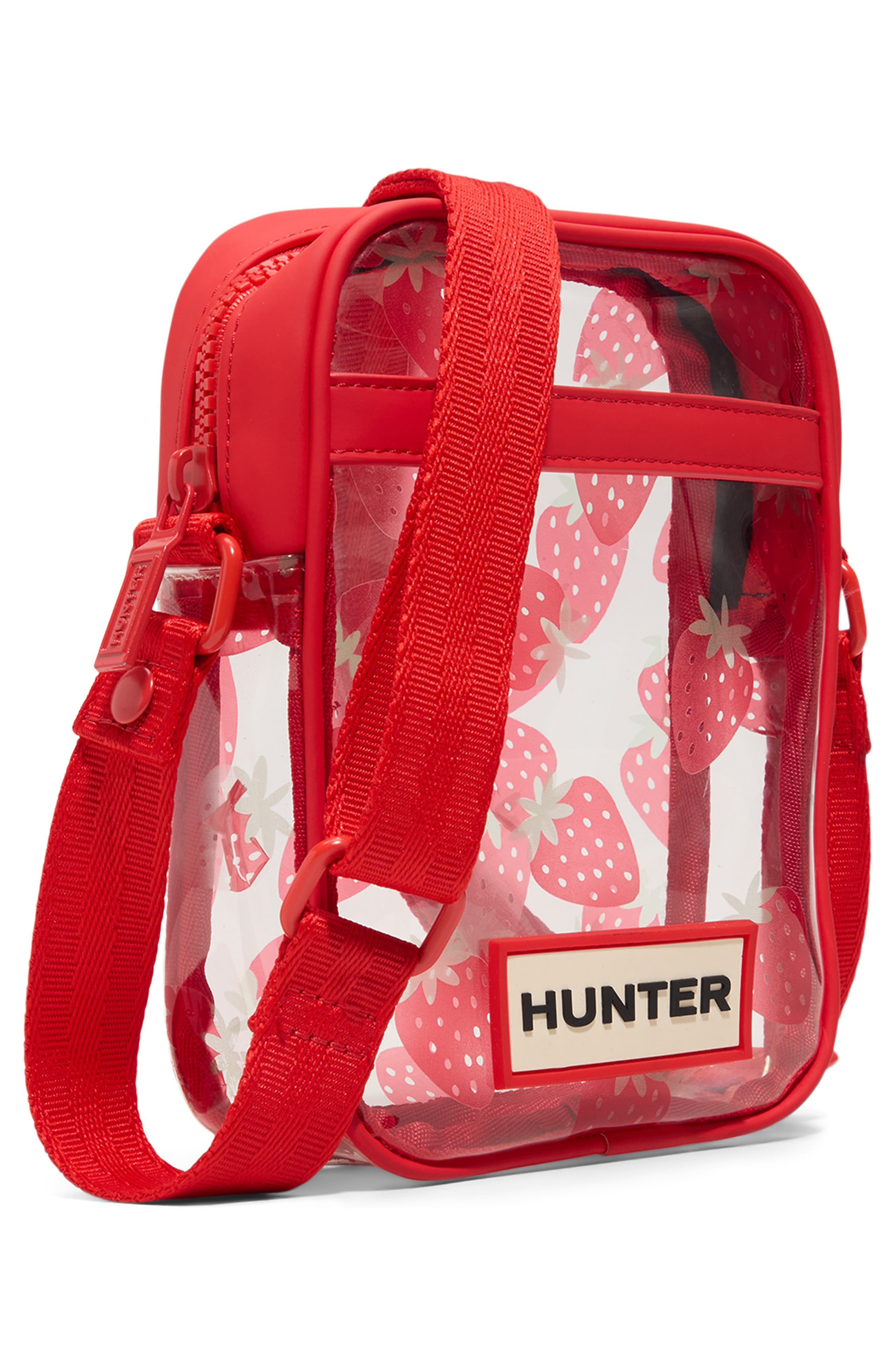 Transfer Clear Crossbody Bag, Alternate, color, RED