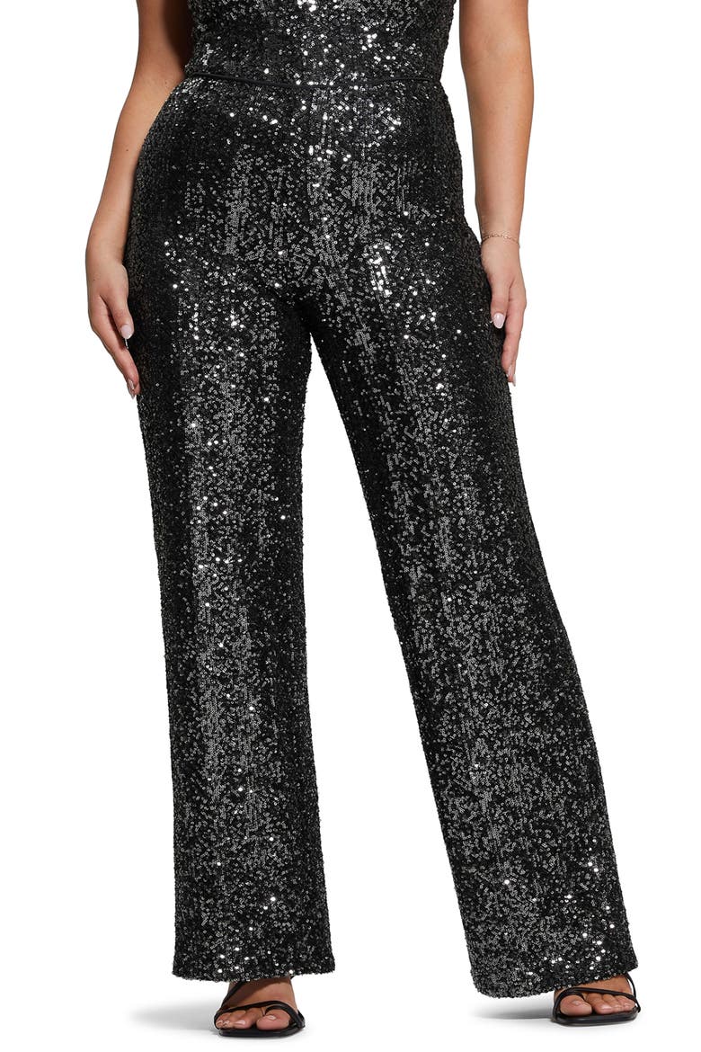 Sereh Sequin High Waist Pants, Main, color, F9AK