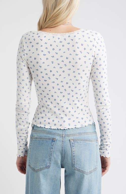Bp. Pointelle Long Sleeve T-shirt In White