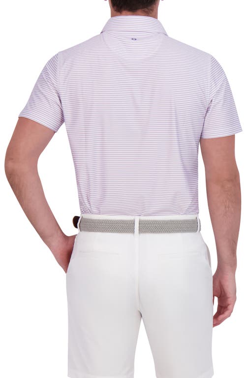 Ben Sherman Stripe Tech Jersey Polo In Lilac
