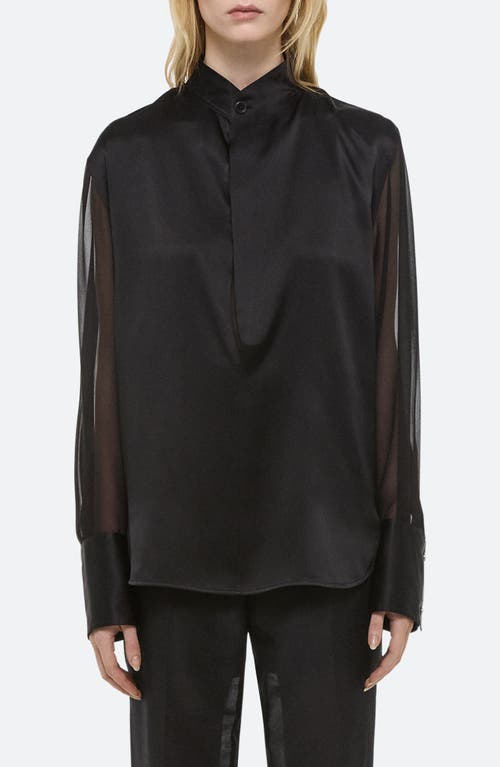 Helmut Lang Relaxed Fit Silk Shirt In Black