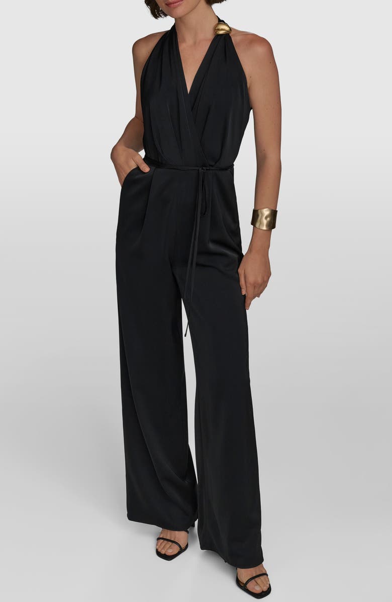 Donna Karan New York Pleated Sleeveless Jumpsuit, Main, color, 