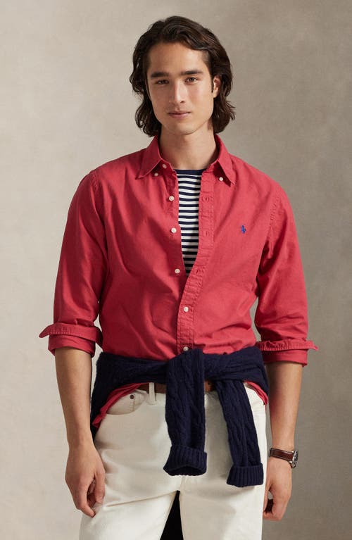 Polo Ralph Lauren Classic Oxford Button-down Shirt In Red