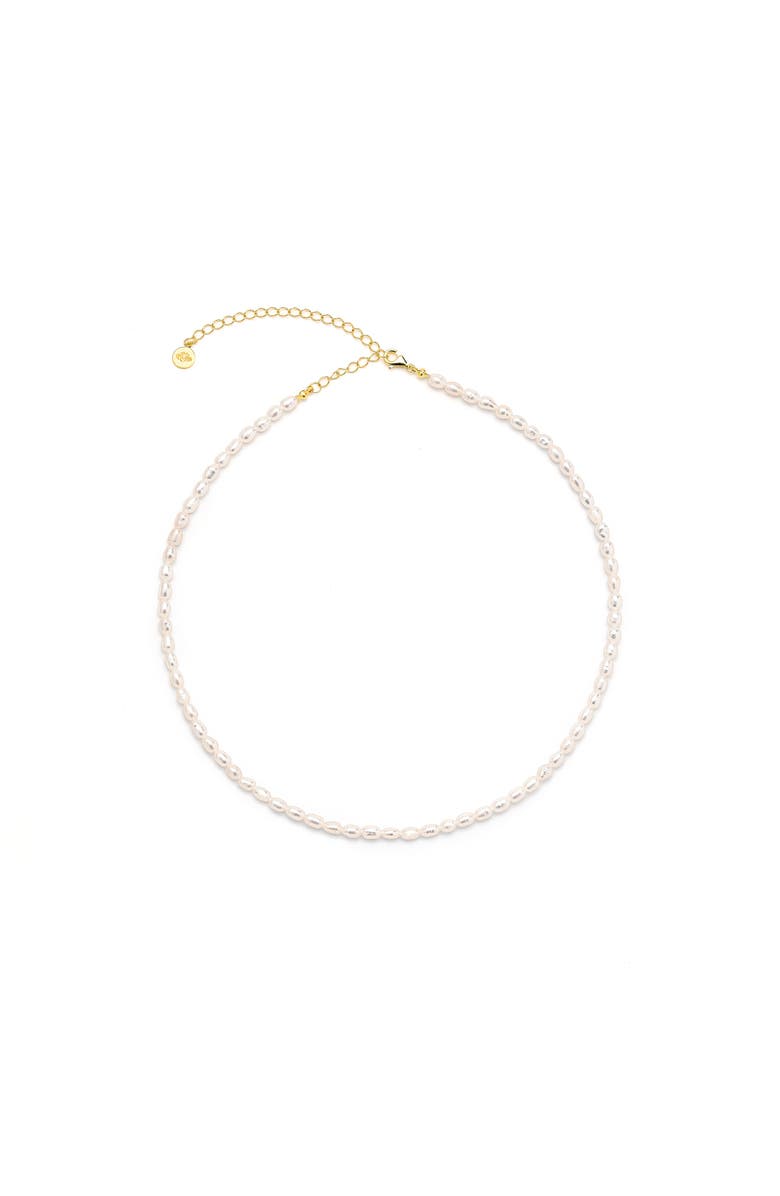 Seven Saints Pure Light Baroque Freshwater Pearl Choker Necklace, Main, color, Gold