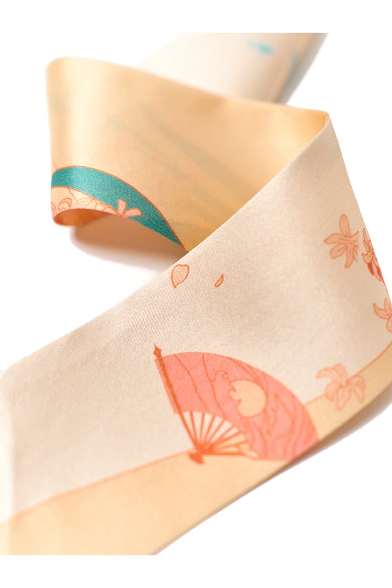 "Fanfare Breeze" Silk Skinny Scarf, Alternate, color, Yellow