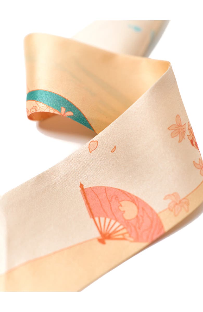 Lost Pattern "Fanfare Breeze" Silk Skinny Scarf, Alternate, color, Yellow