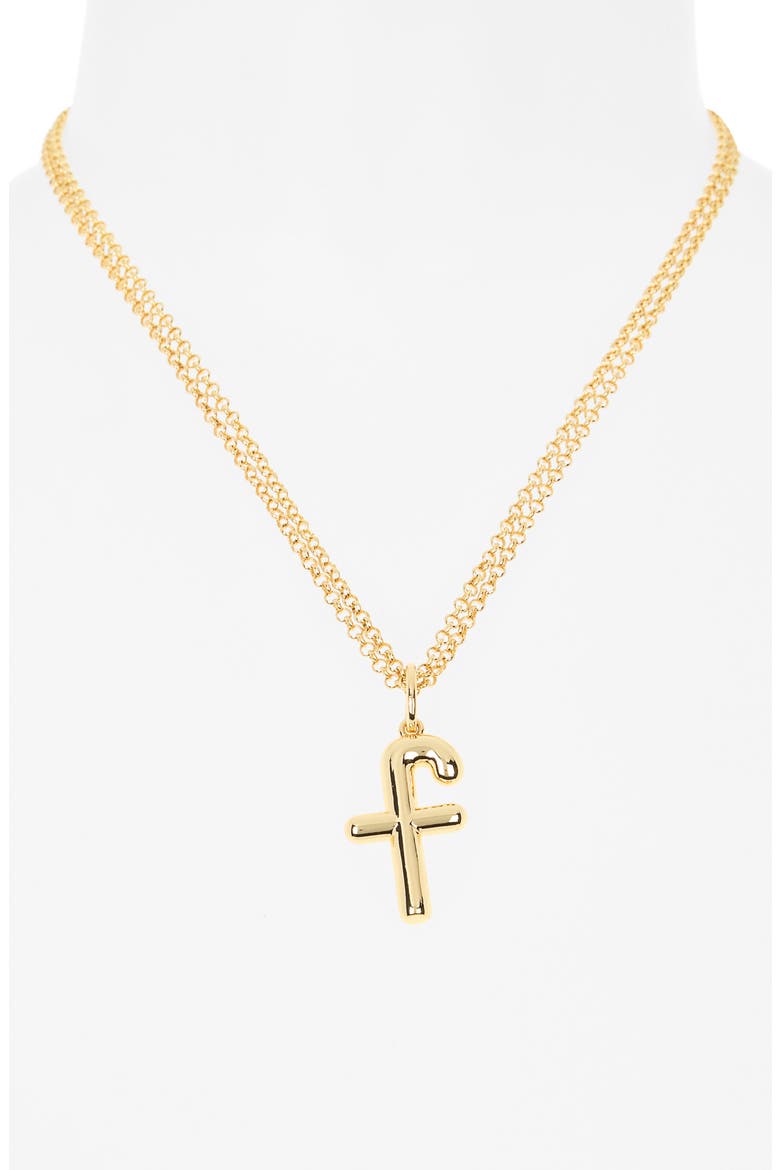 Lowercase Initial Bubble Pendant Necklace, Alternate, color, F- GOLD