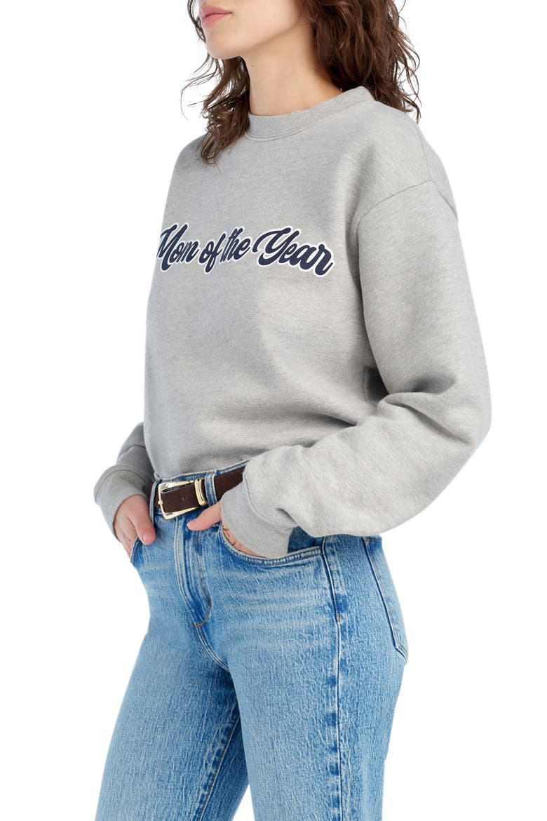 The Varsity Mom of the Year French Terry Graphic Sweatshirt, Alternate, color, HEATHER GREY