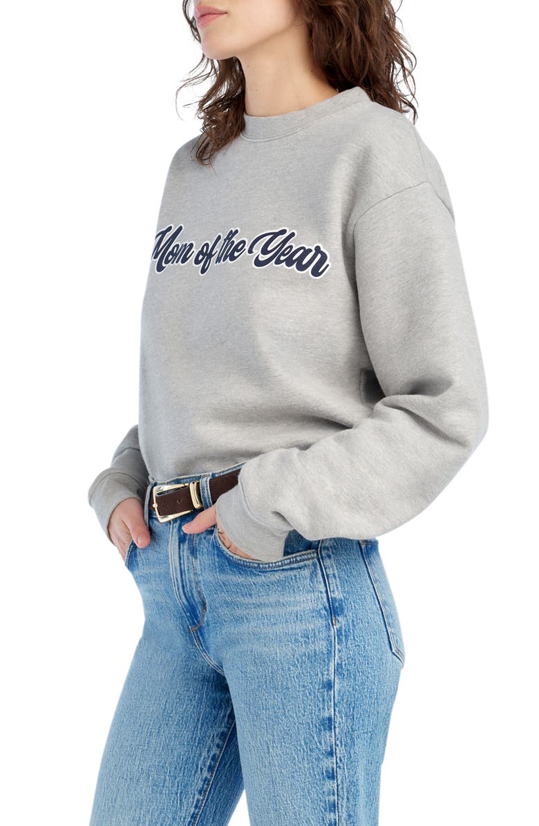 Favorite Daughter The Varsity Mom of the Year French Terry Graphic Sweatshirt, Alternate, color, Heather Grey