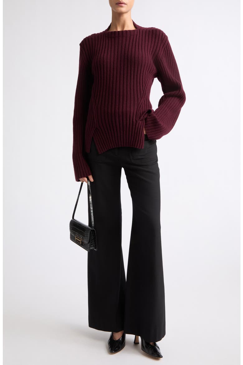 Rib Wool & Cashmere Sweater, Alternate, color, ACAI