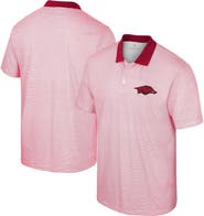 COLOSSEUM Men's Colosseum White/Cardinal Arkansas Razorbacks Print Stripe Polo