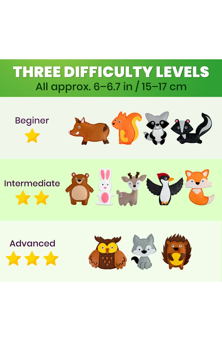 Quokka Kids Sewing Craft Kit with Felt Toys, Alternate, color, Wood