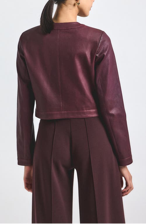 Derek Lam 10 Crosby Penny Crop Stretch Leather Jacket In Burgundy
