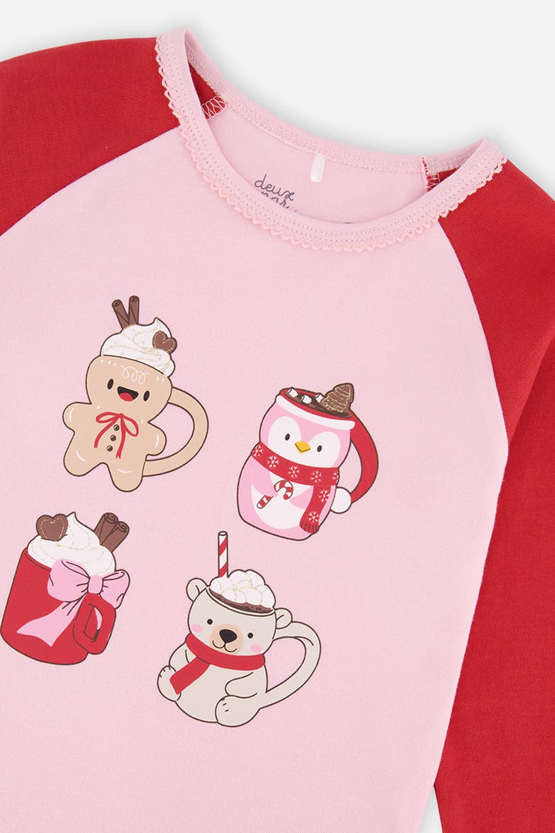 Gingerbread Organic Cotton Top Pants Two Piece Pajama Set, Alternate, color, Red Printed Gingerbread