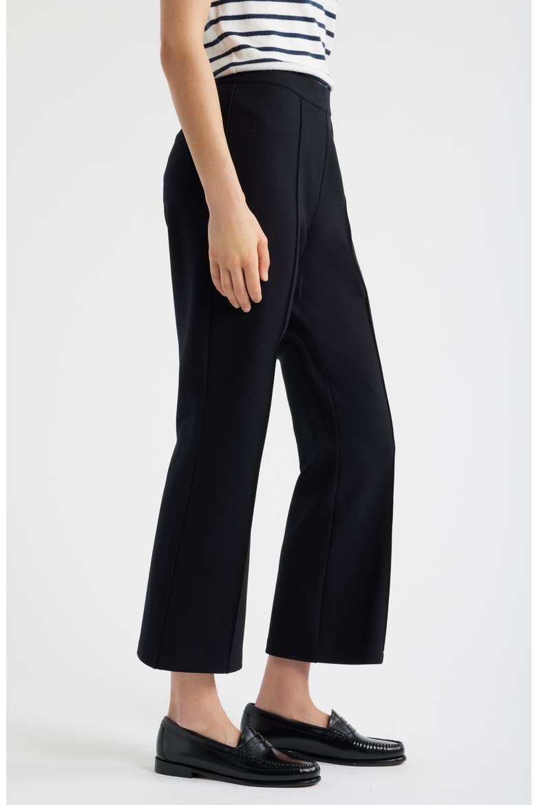 Pull-On Stretch Ponte Kick Flare Leg Pants, Alternate, color, BLACK