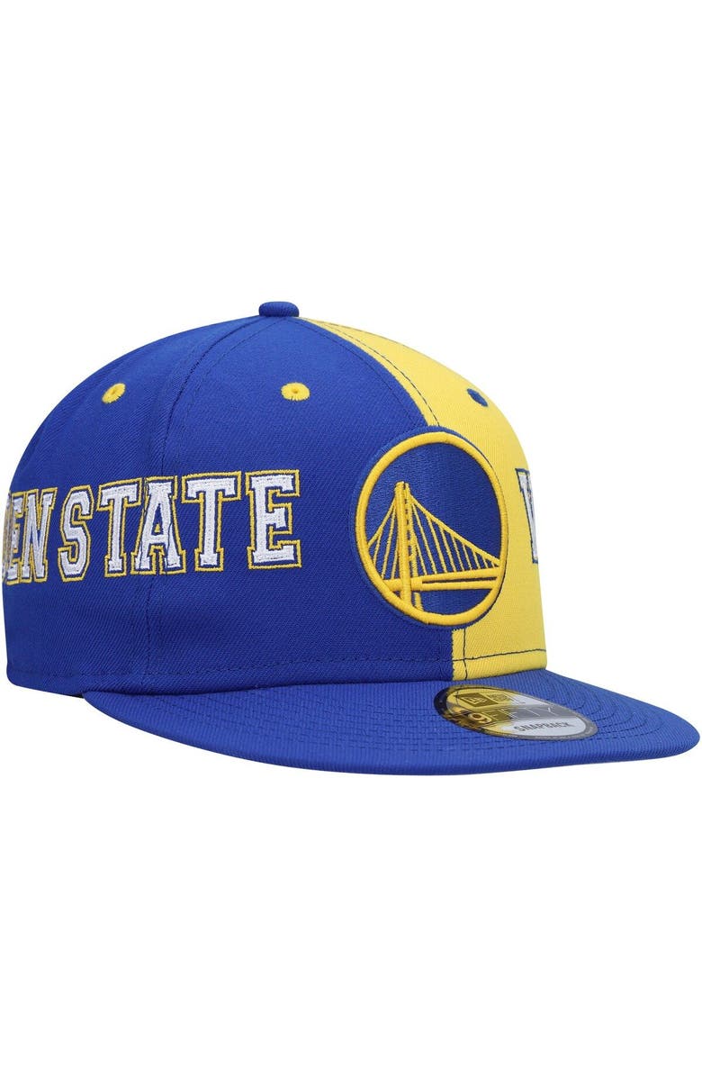 New Era Men's New Era Royal/Gold Golden State Warriors Team Split 9FIFTY Snapback Hat, Alternate, color, 