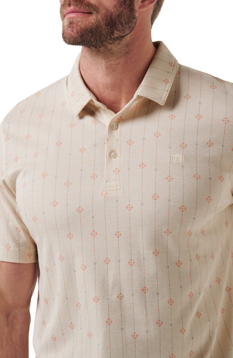 TravisMathew Deco Floral Medallion Polo, Alternate, color, Moonbeam