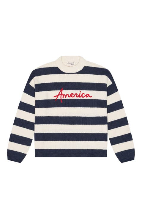 Sadie Crewneck Sweater America Stripes
