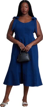 ELOQUII Denim Trumpet Dress