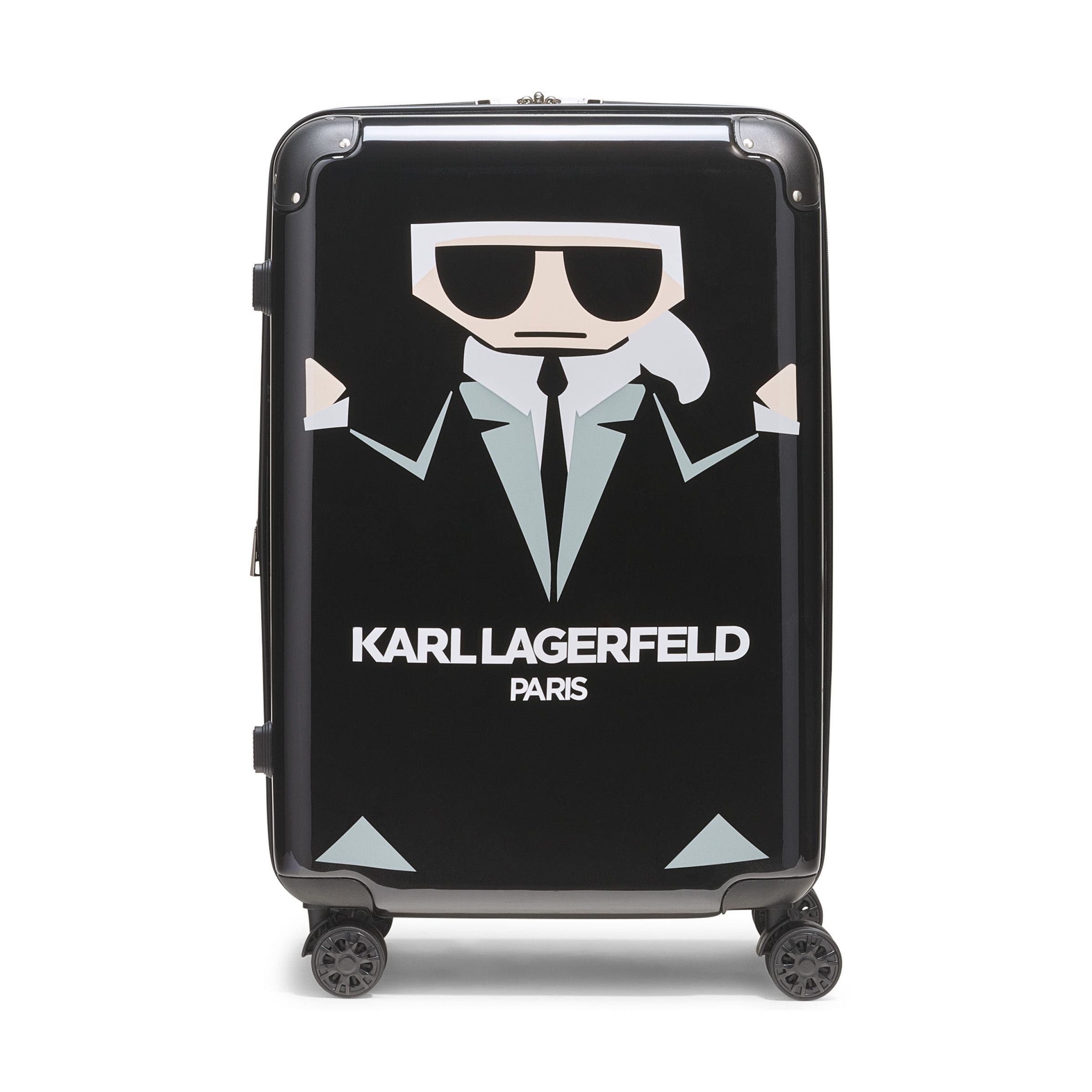 KARL LAGERFELD Karl in A Box Upright Suitcase, Main, color, Black