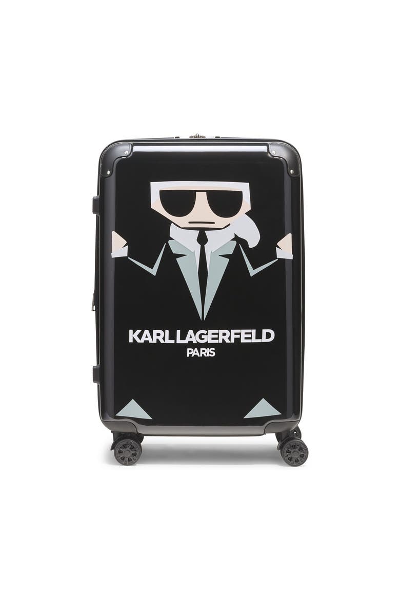 Karl in A Box Upright Suitcase, Main, color, Black
