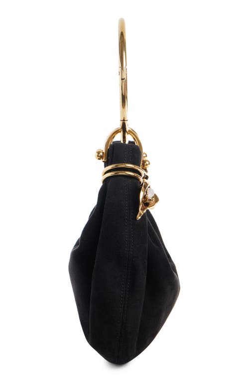 Chloé Bracelet Suede Hobo Bag In Black