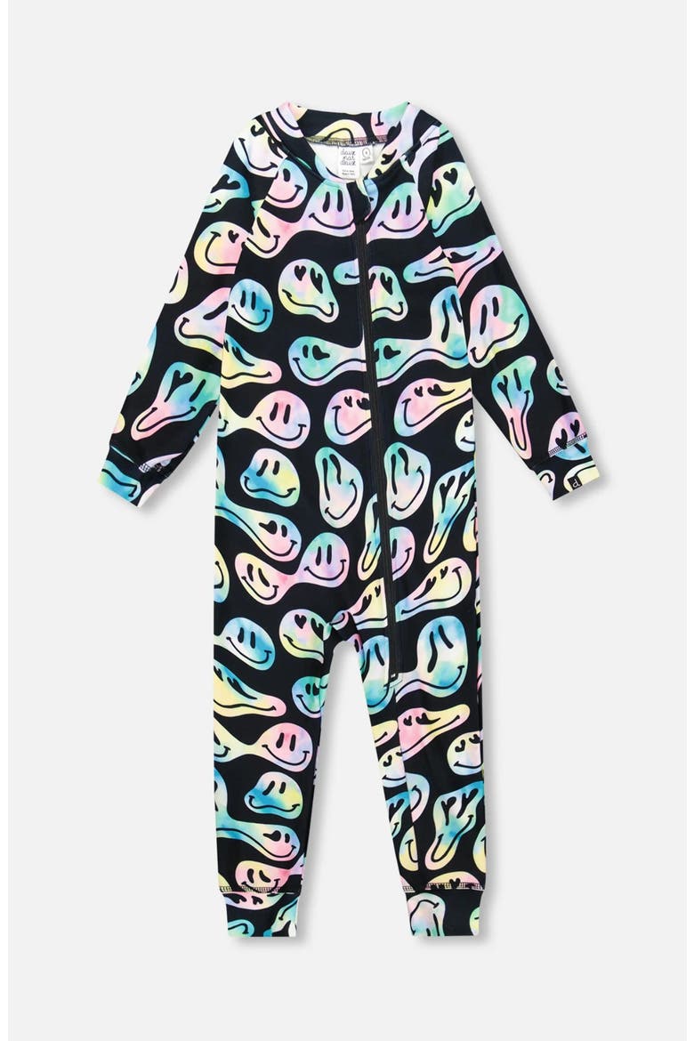 One-Piece Thermal Underwear, Main, color, Smiley Face Girl