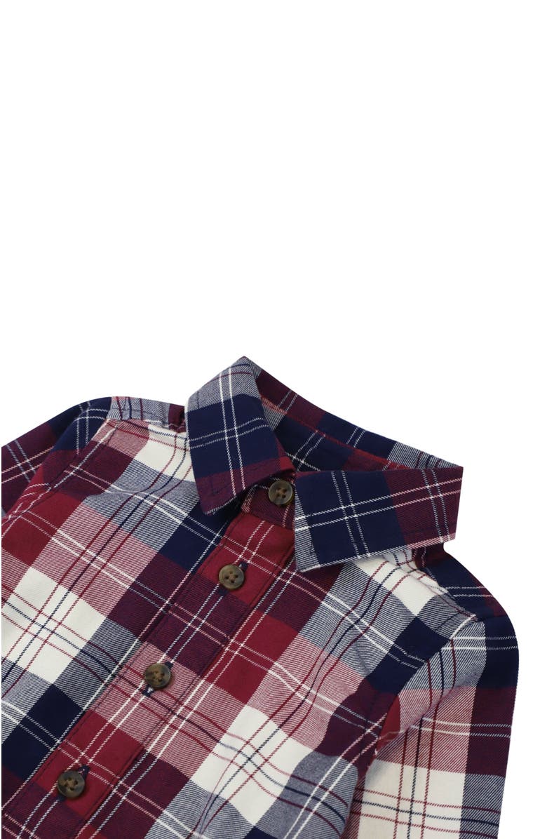 Hope & Henry Baby Organic Long Sleeve Button Down Bodysuit, Infant, Alternate, color, Berry Tartan