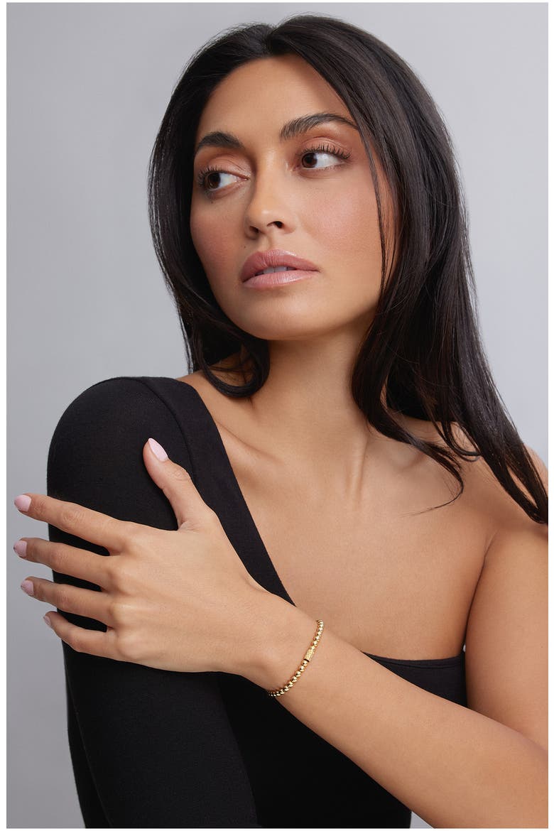 Caviar Gold Ball Stretch Bracelet, Alternate, color, GOLD