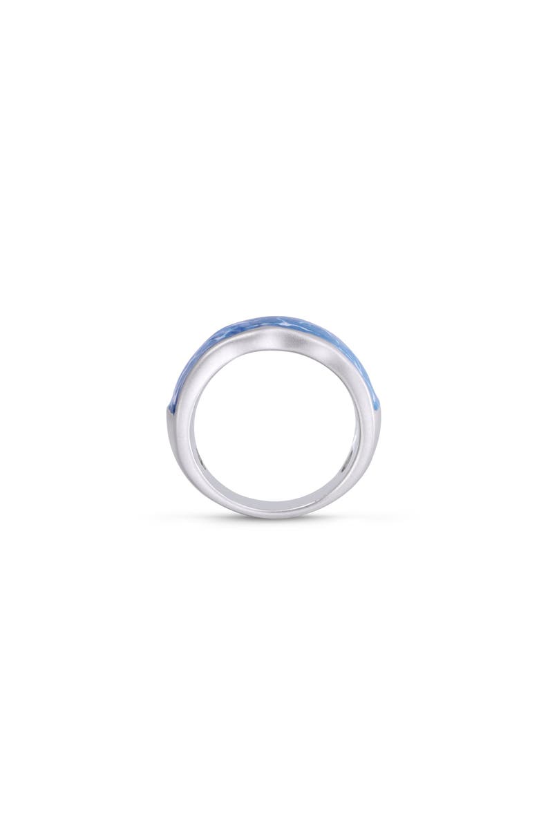 LuvMyJewelry Ocean Waves Sterling Silver & Enamel Band Men Ring, Alternate, color, Silver