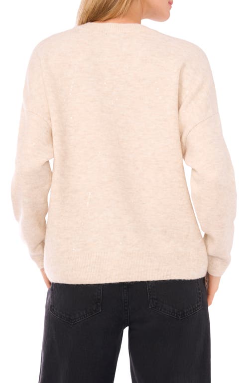 Halogen ® Argyle Sequin V-neck Sweater In Neutral