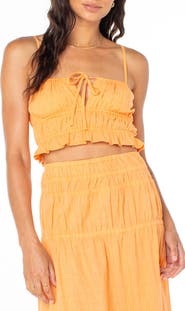 Roxy Sunset Mist II Shirred Crop Camisole