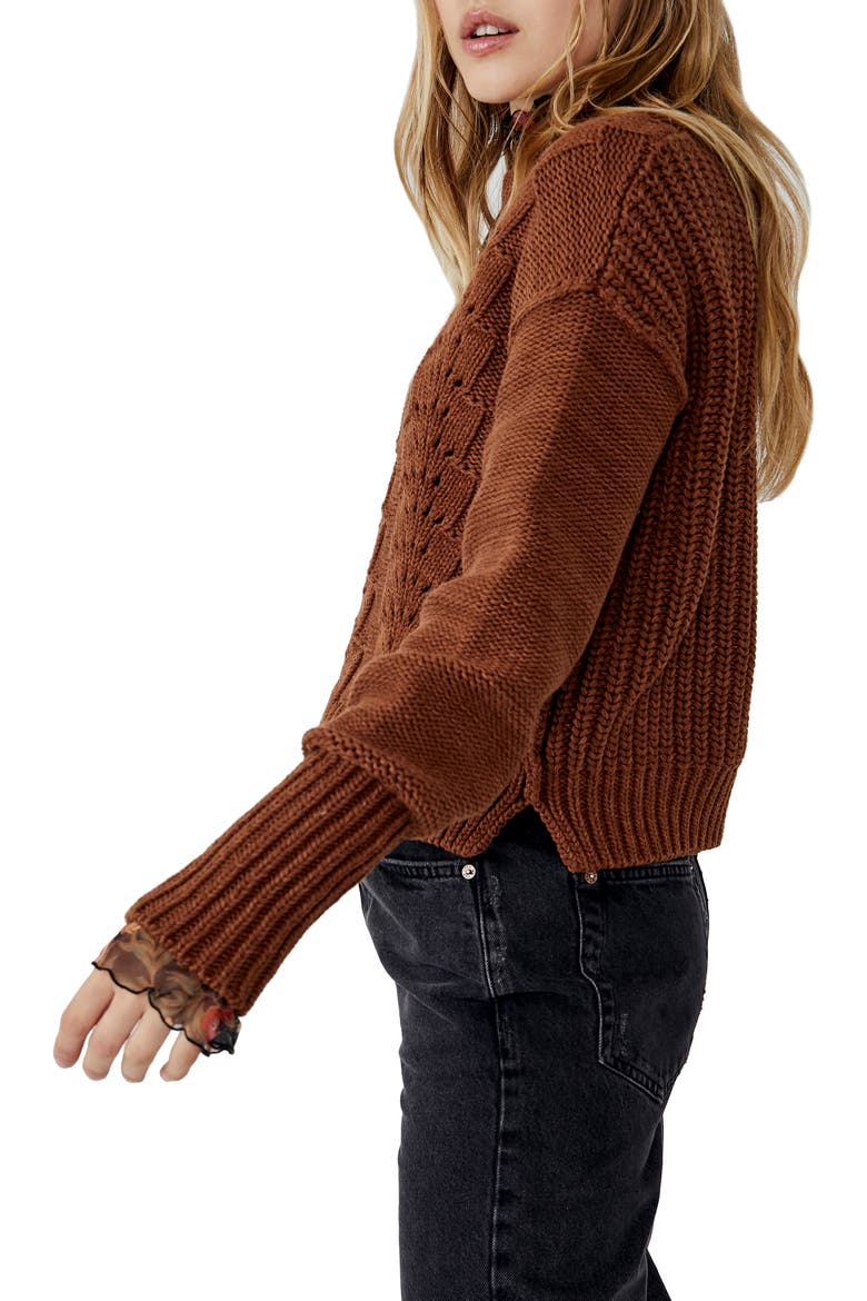 Bell Song Cotton Blend Sweater, Alternate, color, CHOCOLATE SWIRL