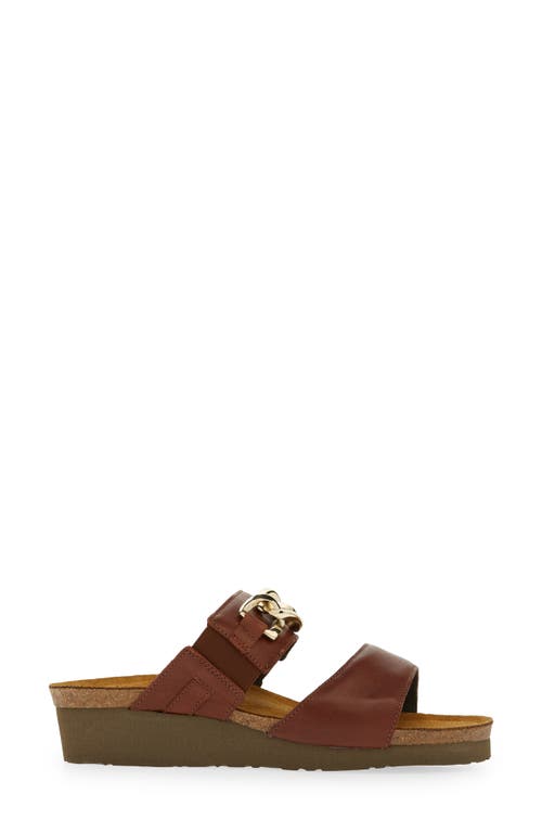 Naot Victoria Wedge Slide Sandal In Chestnut Leather