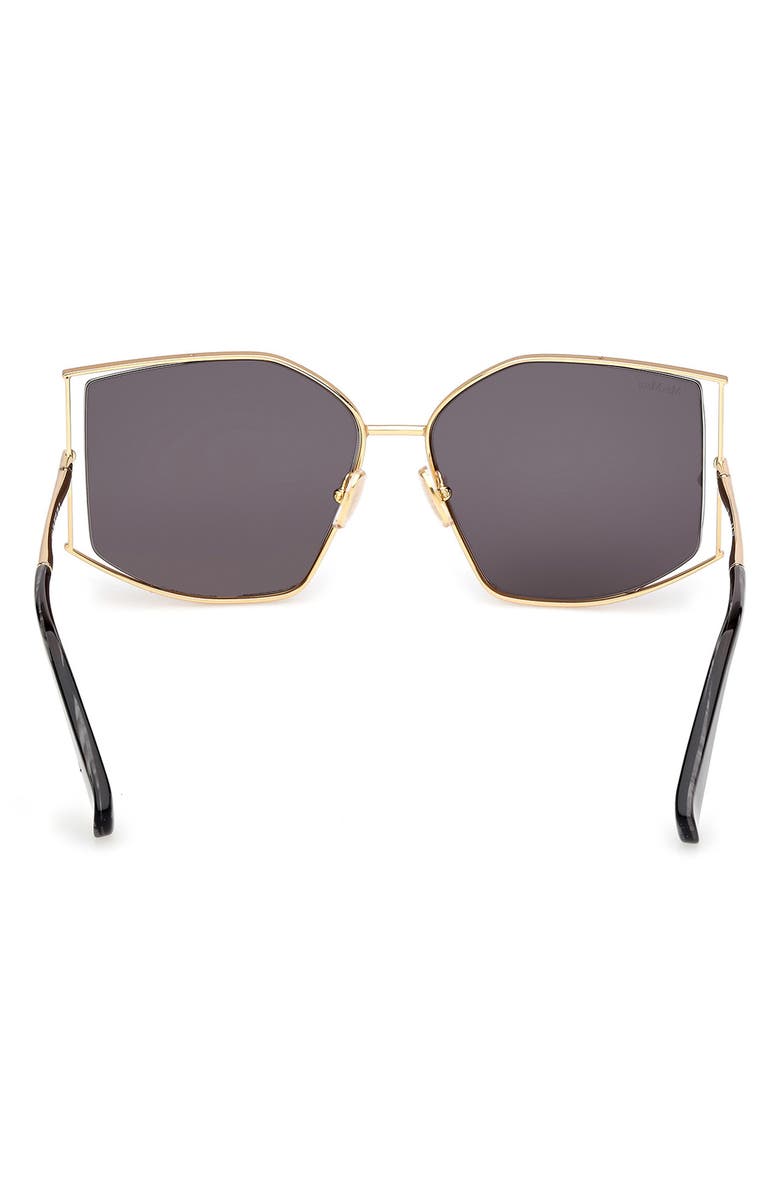 Max Mara Menton 59mm Cat Eye Sunglasses, Alternate, color, Deep Gold/ Black Horn/ Smoke