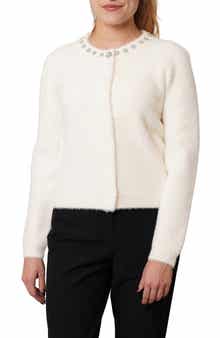 Embellished Fuzzy Cardigan