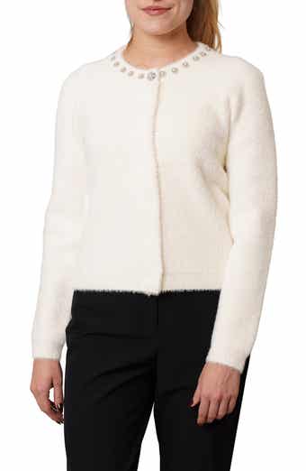 Embellished Fuzzy Cardigan