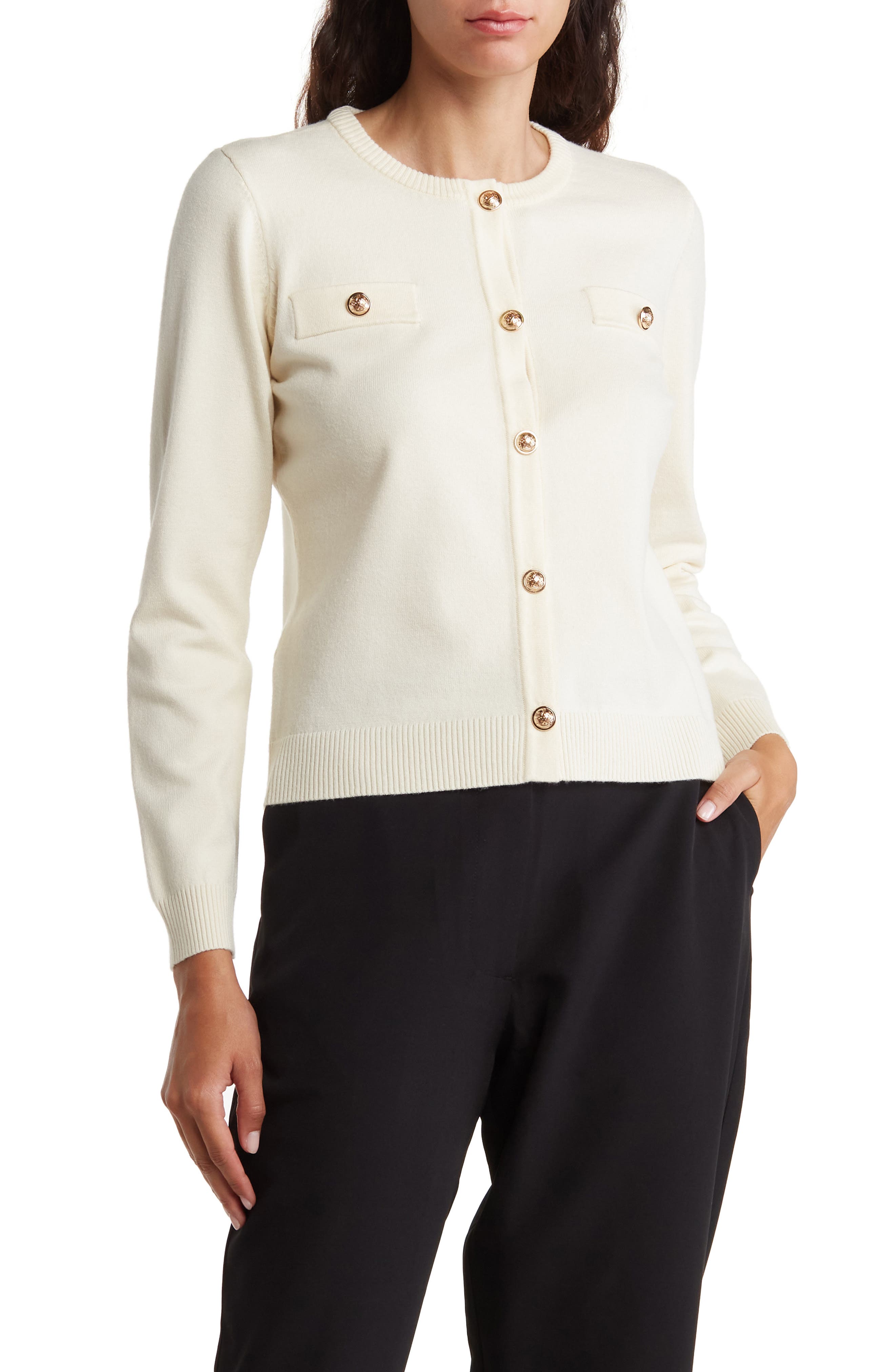 BY DESIGN Keira Chest Pocket Cardigan