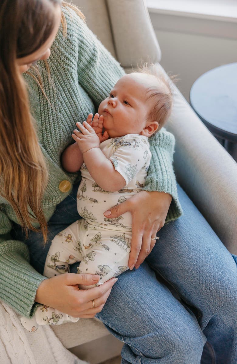 Copper Pearl Hundred Acre Woods Print Footed Pants, Alternate, color, Hundred Acre Wood