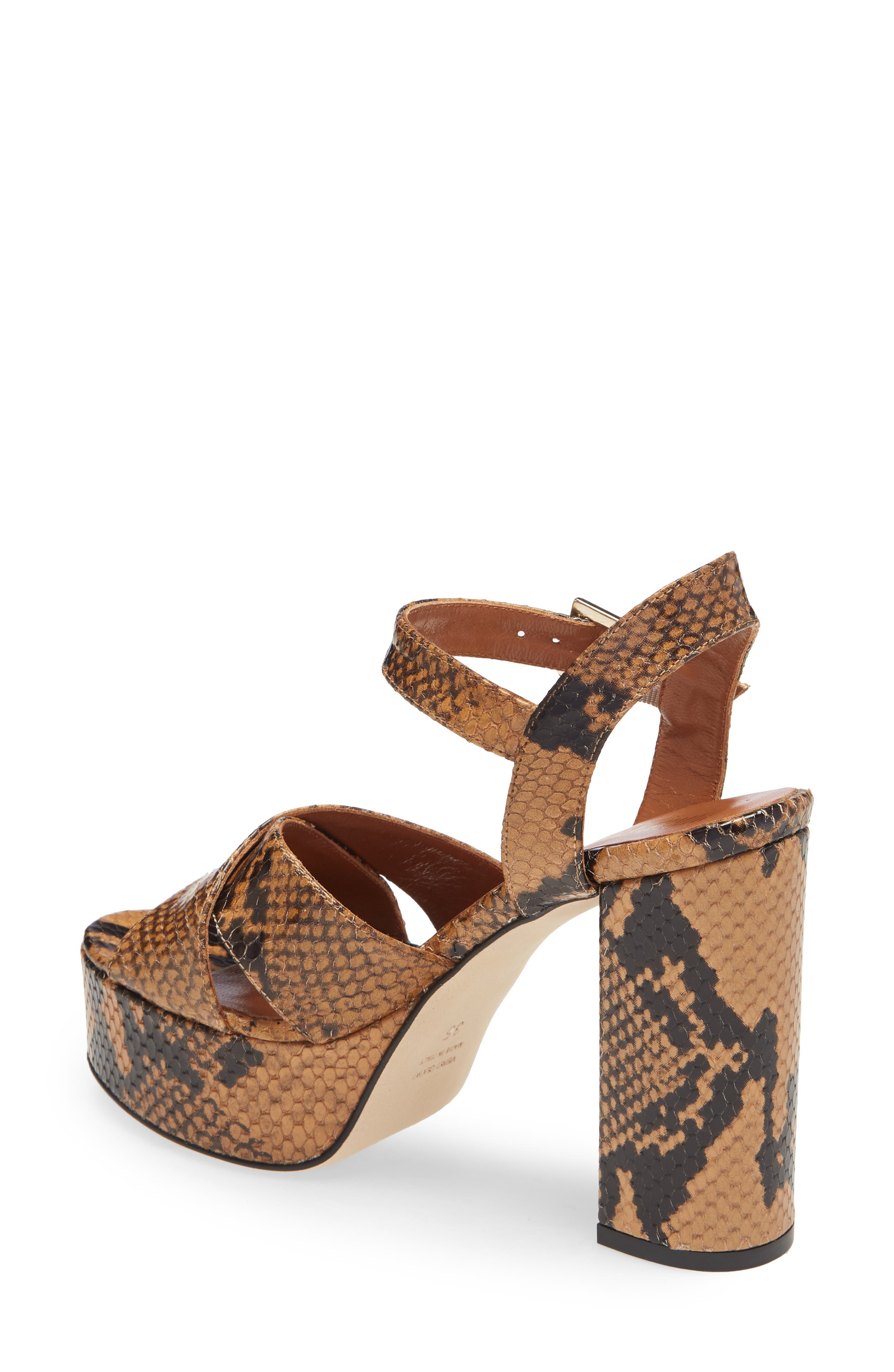Paris Texas Python Embossed Platform Sandal, Alternate, color, 