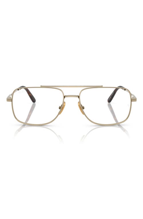 Ray Ban Ray-ban William Titanium 56mm Square Optical Glasses In Gold Flash
