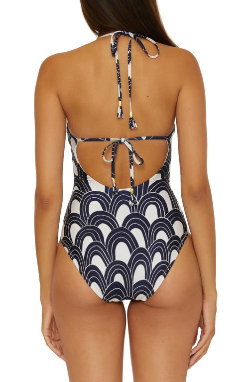 Trina Turk Arches Buckle One-piece Swimsuit In Ink