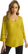 Jessica London Stretch Knit Mesh Inset Sleeve Tunic