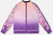 Deux par Deux Full Zip Reversible Gradient Athletic Cardigan in Recycled Polyester