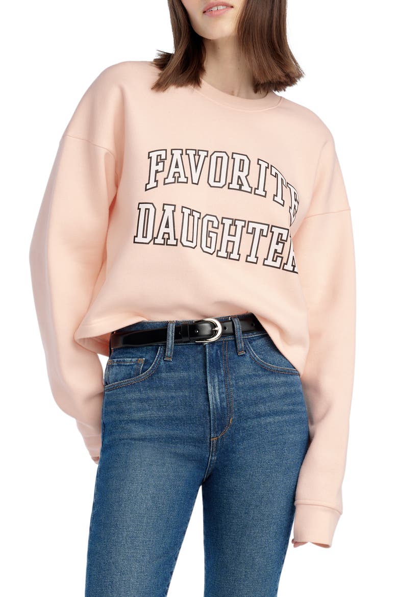 The Collegiate Logo Crop Sweatshirt, Main, color, PALE PINK/ WHITE