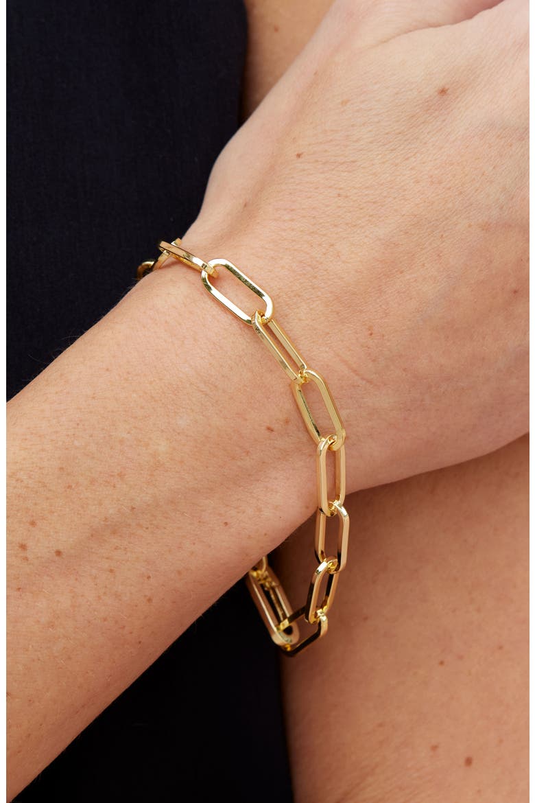 Paperclip Link Bracelet, Alternate, color, YELLOW