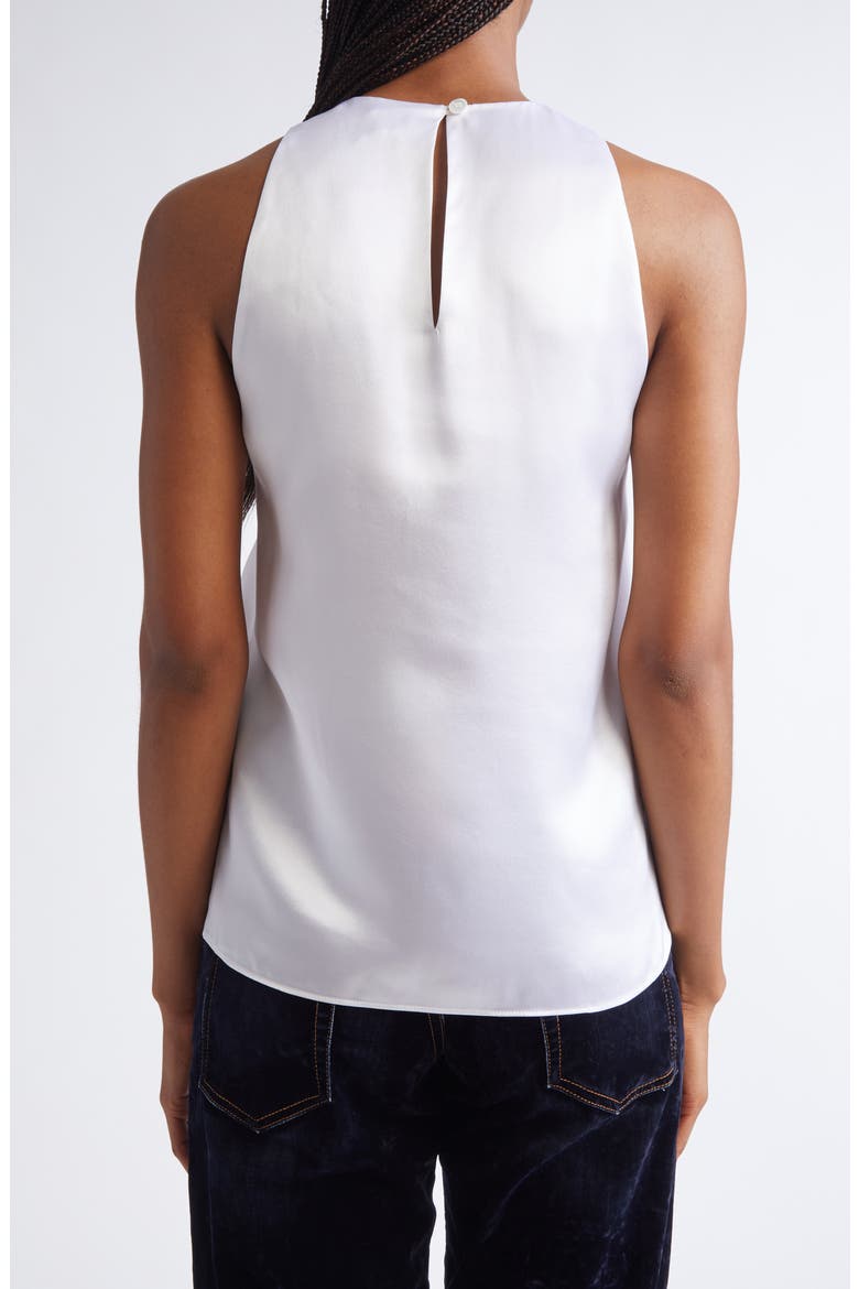 Sleeveless Silk Satin Top, Alternate, color, 01B WHITE
